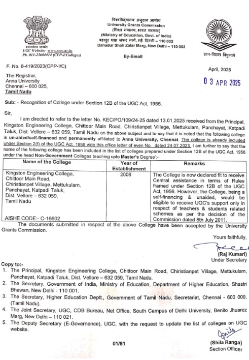 UGC Certificate